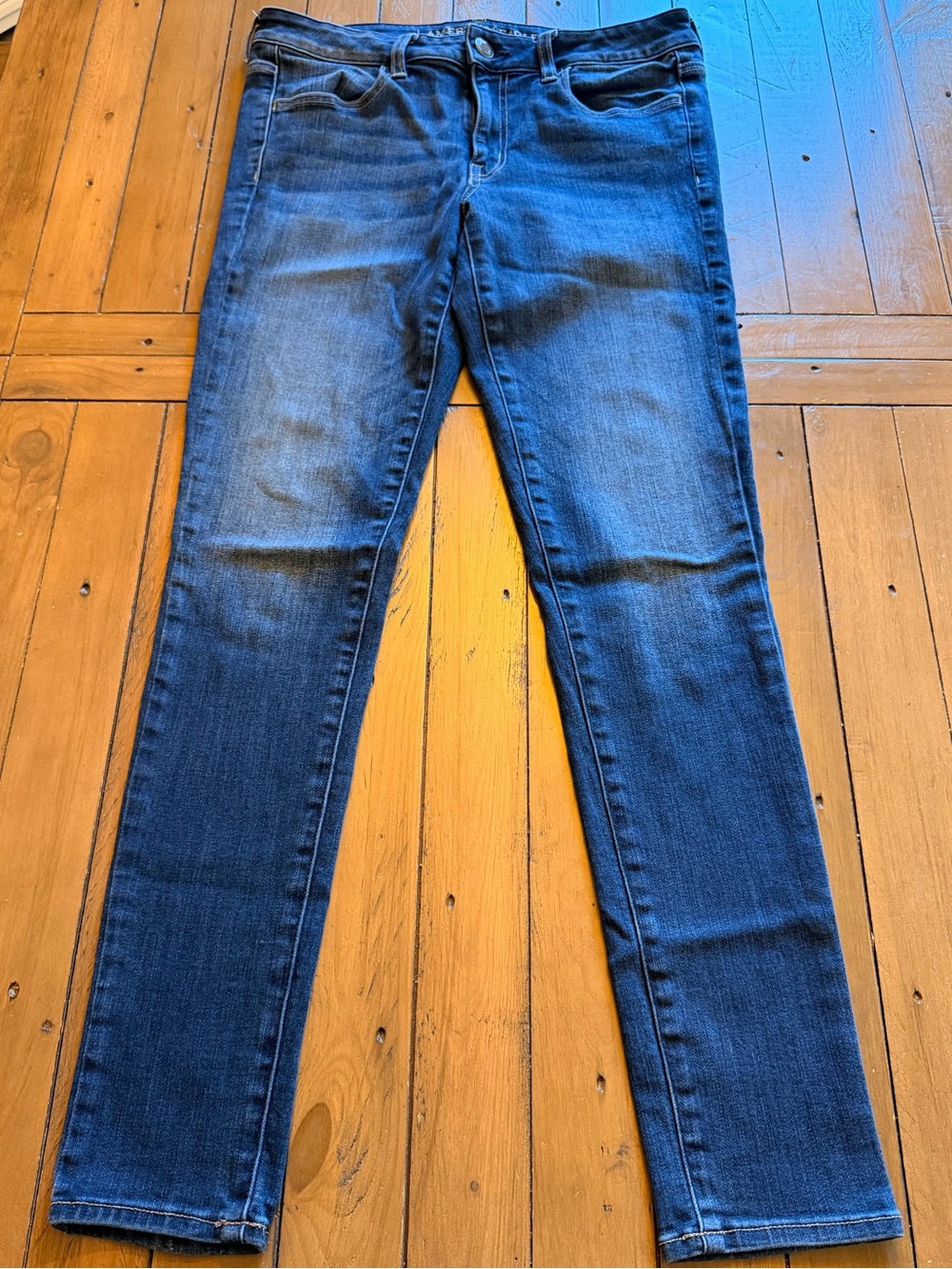 American Eagle Outfitters Dark Blue Women’s Skinny Jeans Jeggings 10 Long